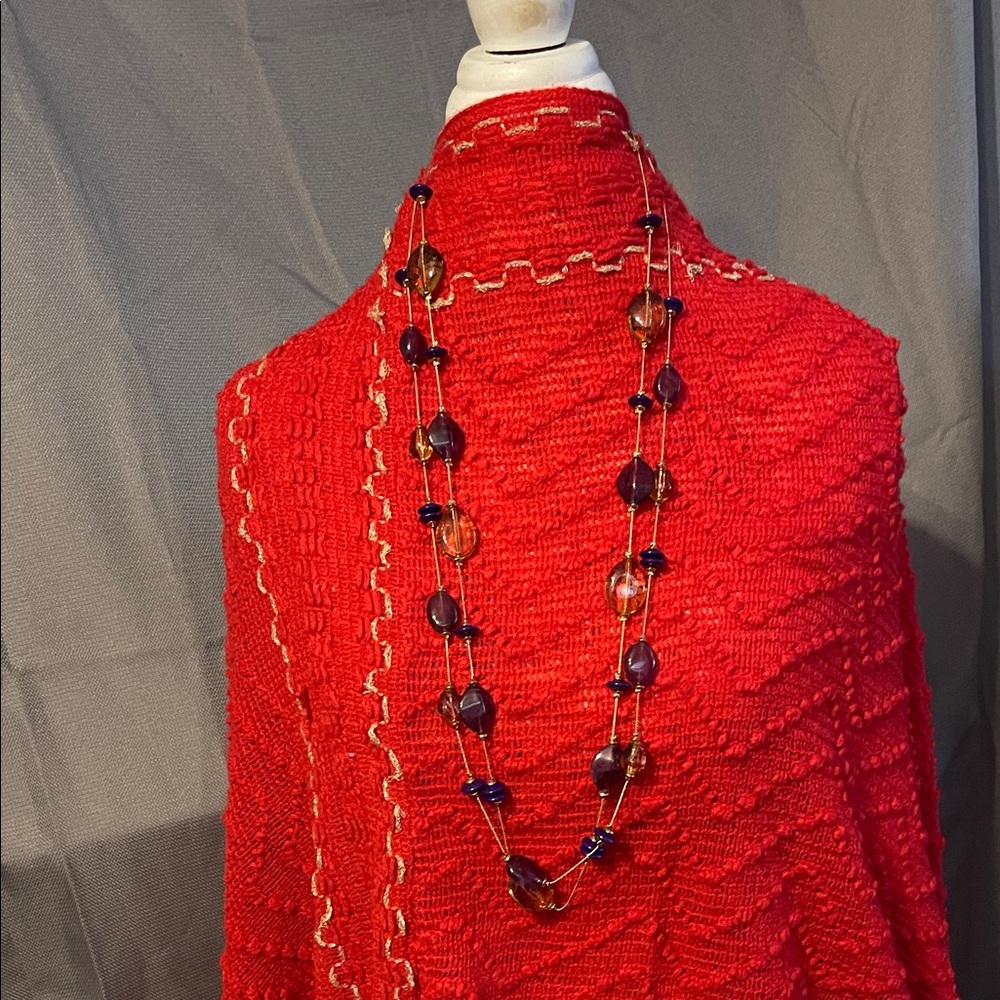 long beaded necklace multi strand 35”